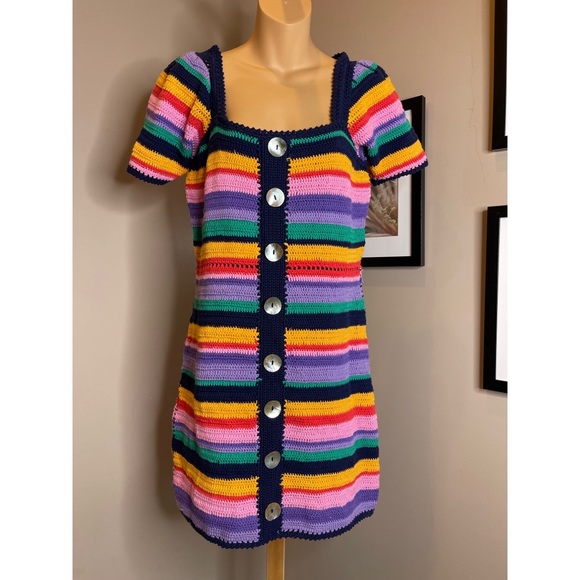 Anthropologie Farm Rio Renata Crochet Mini Dress - Picture 5 of 7